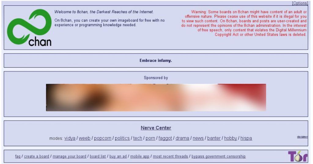 Screenshot of 8chan 8ch.net