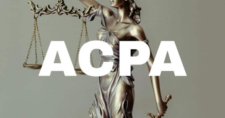 Justice scales with ACPA