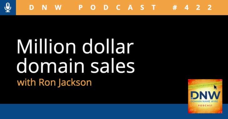Graphic with the words "million dollar domain sales"