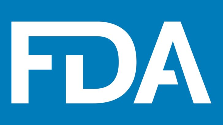 Logo for Food and Drug Administration has FDA in white letters on blue background