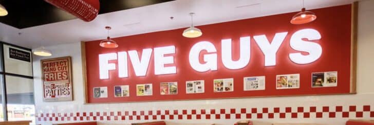 Image of Five Guys store sign