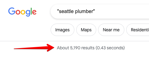 Screenshot of Google search results showing a number of the results