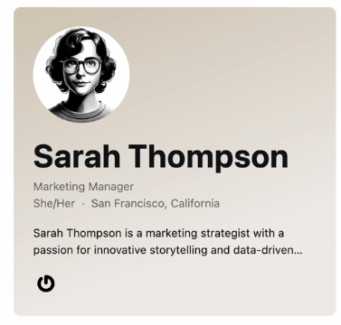 An example profile from Gravatar