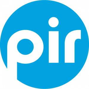 Logo for Public Interest Registry has pir in lower case white letters inside a blue circle
