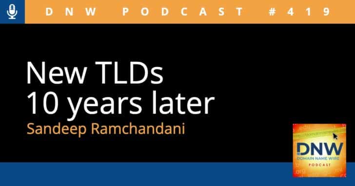 New TLDs 10 years later with Sandeep Ramchandani on a black background