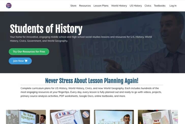 Homepage for Students of History