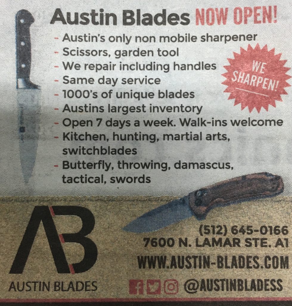 Austin-Blades.com Print Ad