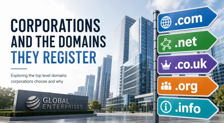 Ranking of TLDs registered by large corporations