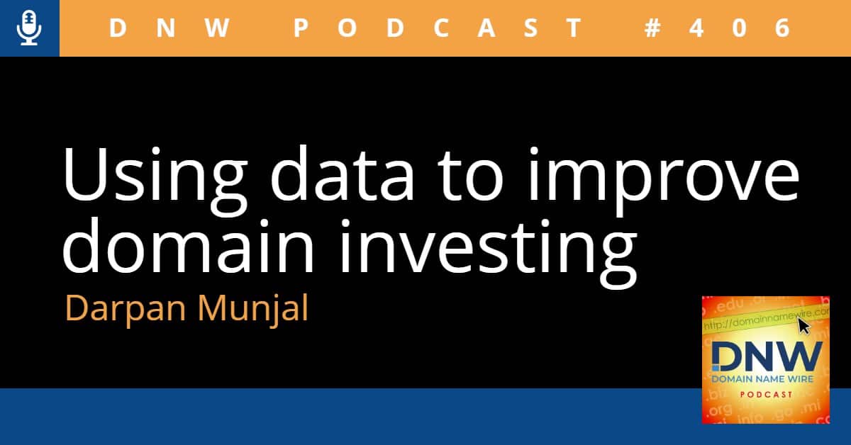 Image with the words "Using data to improve domain investing"