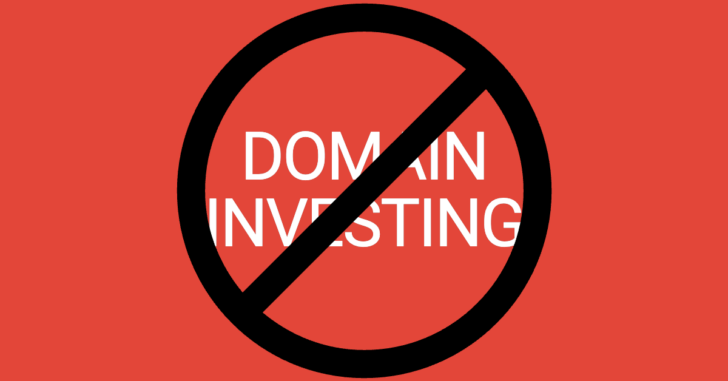 The words domain investing crossed out