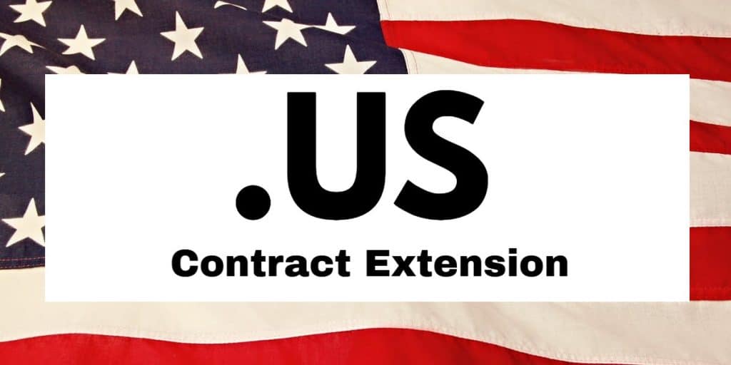 Image of flag of United States of America in background with words ".US Contract Extension"