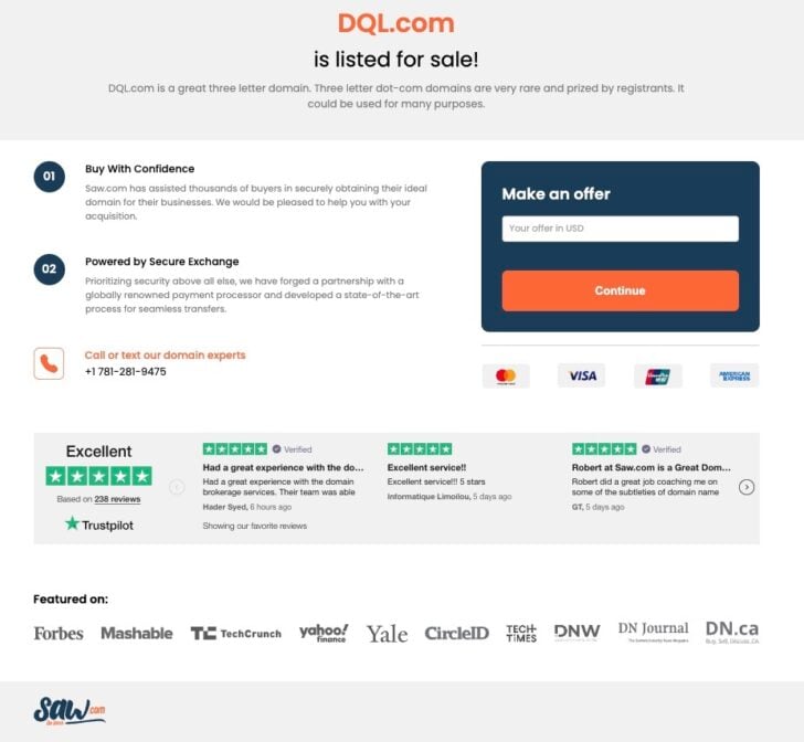 Saw.com after customizations 
