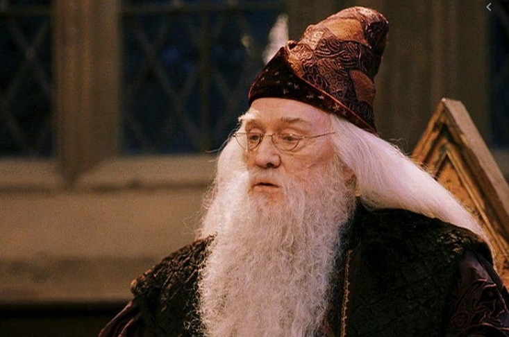 Still of Dumbledore from a Harry Potter Film