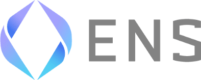 Le logo pour Ethereum Name Service a un cercle stylisé avec des lettres ENS
