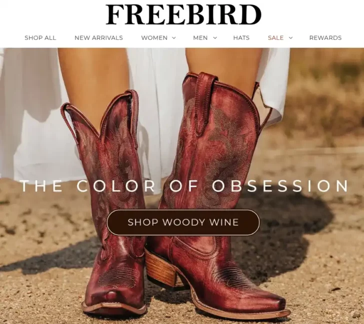 Screenshot of Freebird Life home page