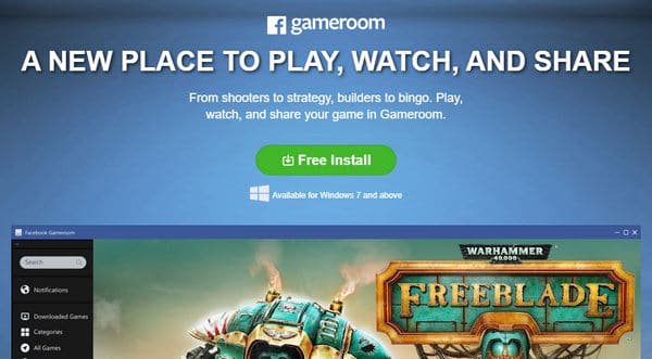 Screenshot of Facebook Gameroom