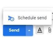 Gmail scheduled send feature screenshot