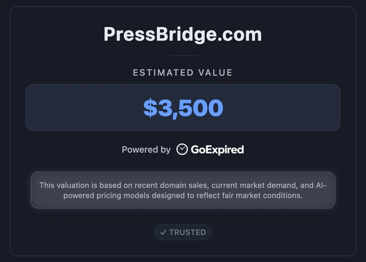 GoExpired domain appraisal screenshot