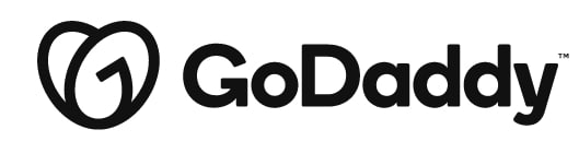 GoDaddy logo with heart design