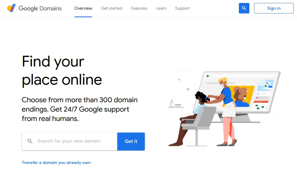 Home page for Google Domains