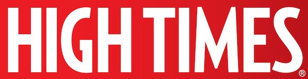 Logo for High Times with High Times written in white letters on red background