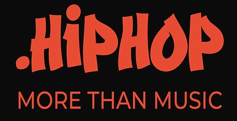 Logo for .hiphop domain has .hiphop in stylized red letters and the tagline "more than music"