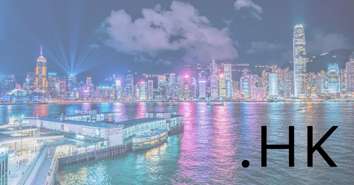 A picture of Hong Kong's skyline with .HK