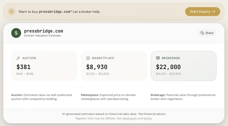 Humbleworth domain appraisal review: no backup data makes it hard to justify prices - Domain Name Wire