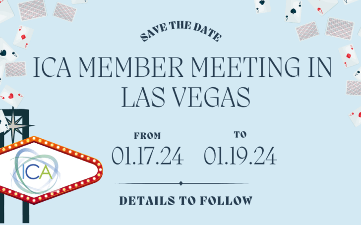 Graphic that says "ICA Member Meeting in Las Vegas"