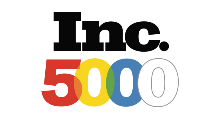 Logo with Inc. and below that 5000, with the 5 red, 0 yellow, 0 blue, 0 white