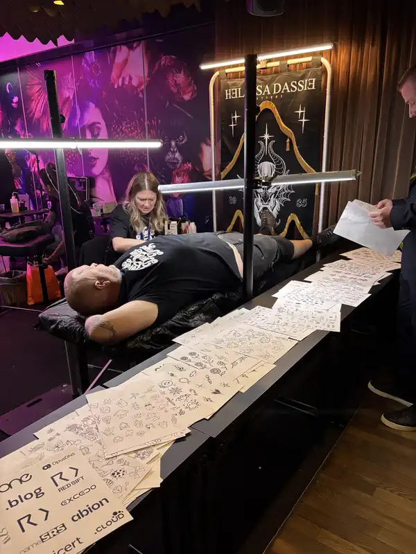 Person getting tattoo