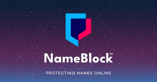 Picture of Blue and red lines forming a connected block with the word NameBlock