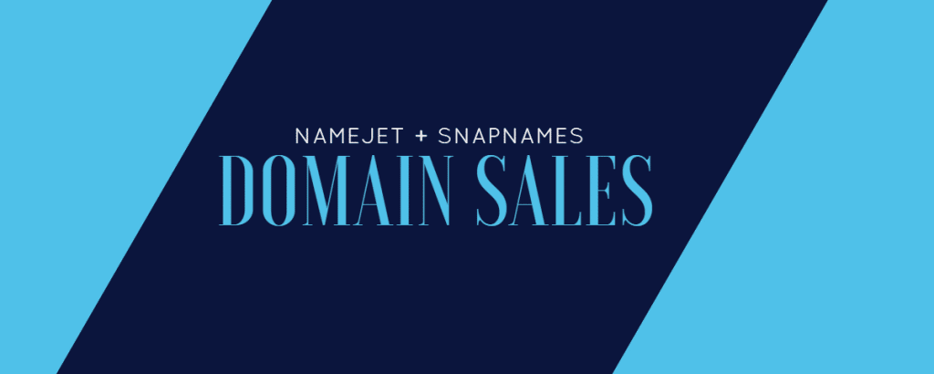 Graphic that says Namejet + SnapNames Domain Sales