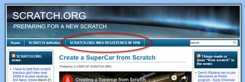 Screenshot of the scratch.org website