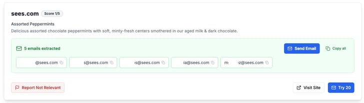 See's Candy's contacts