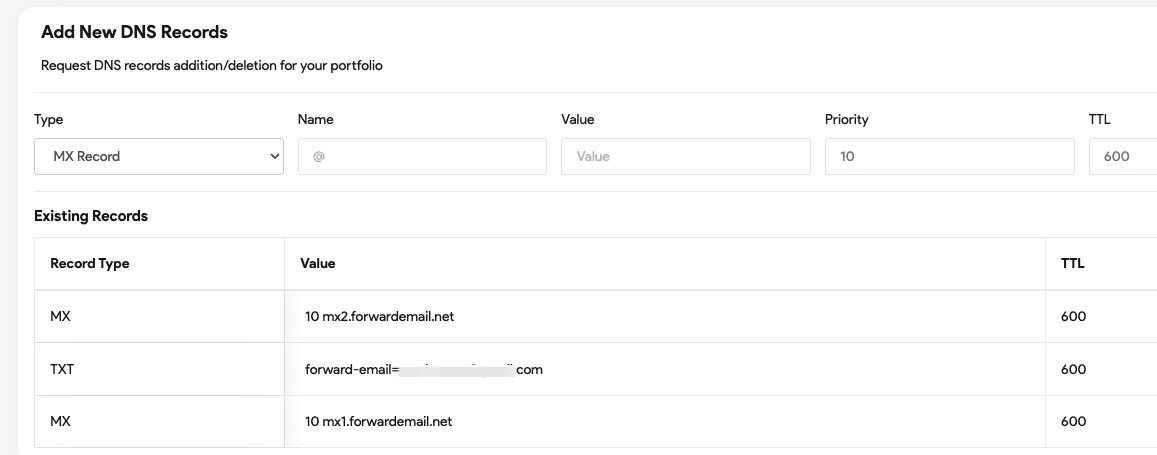 Squadhelp Custom DNS setting pages screenshot 