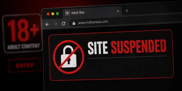 depiction of suspended adult website