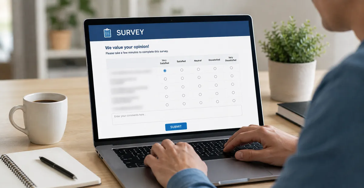 Man taking web survey