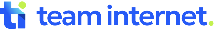 Team Internet Logo with stylized "ti" and the words team internet in lowercase