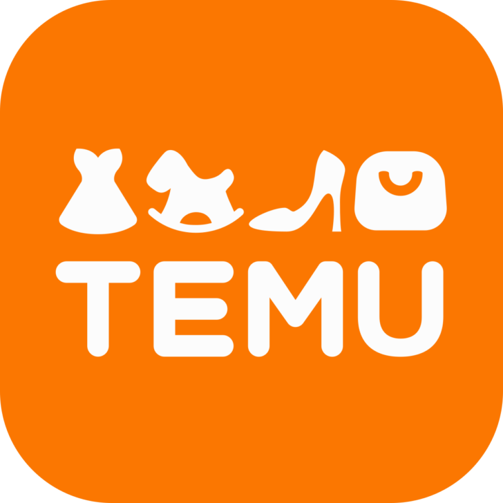 Temu logo in orange block