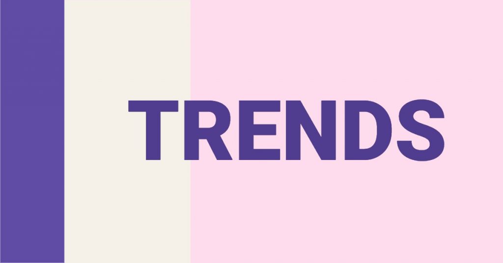 Word "tendencies" in purple on a purple, cream and pink background