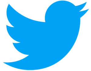 Twitter logo with blue bird