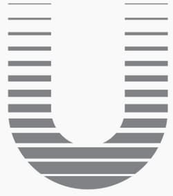 Uniregistry logo U in grayscale
