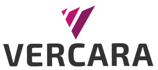 Vercara logo with stylized V in purple and the word "vercara"