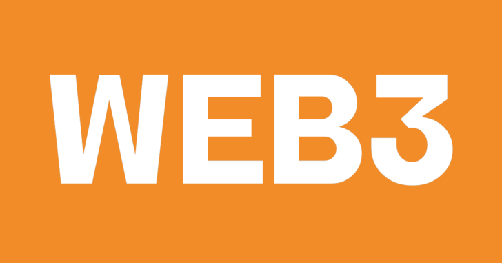 Web3 in white print on an orange background