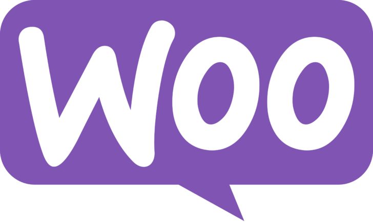 WooCommerce logo with Woo in a purple quote box